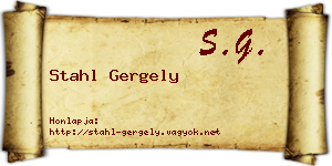 Stahl Gergely névjegykártya